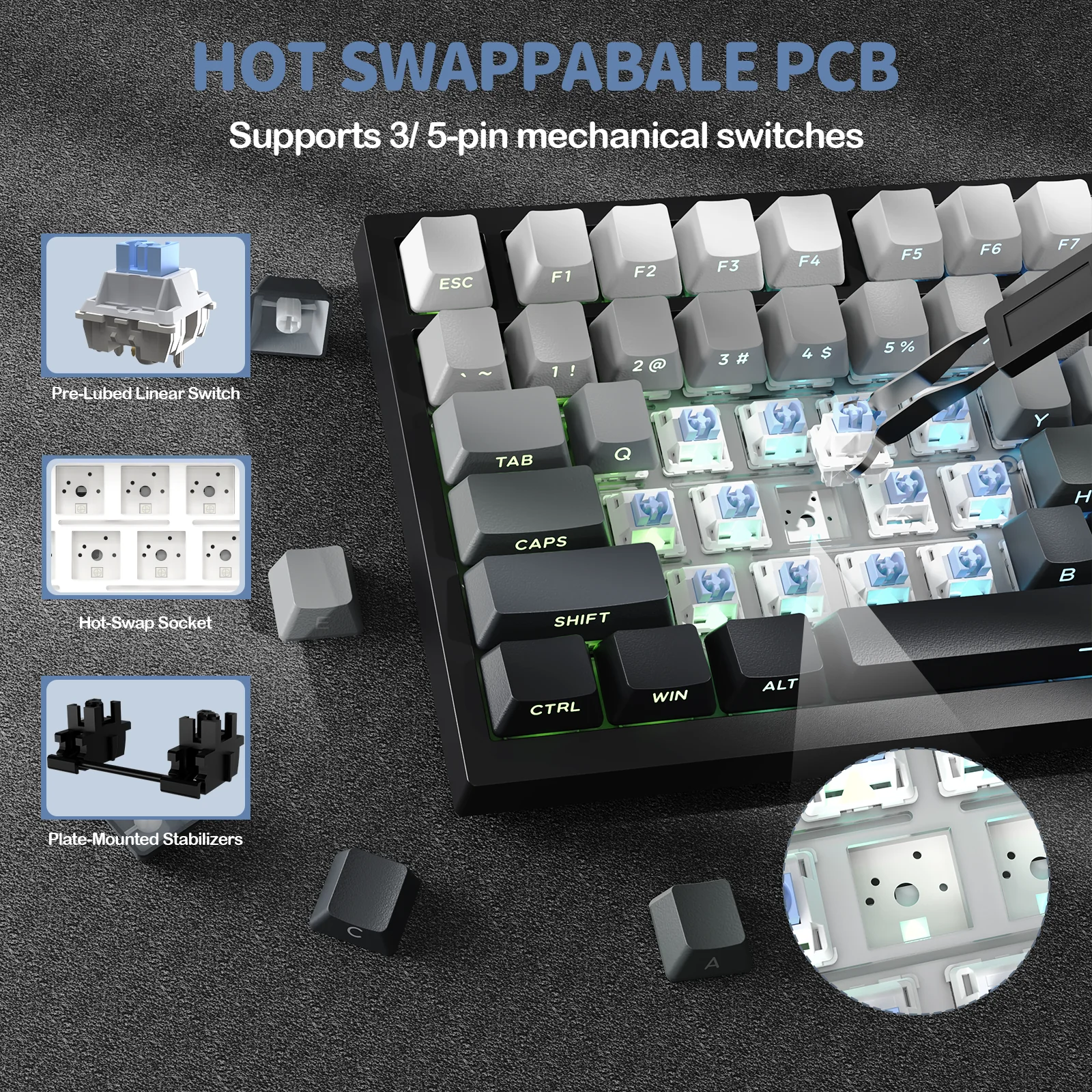 ATTACK SHARK X820Ultra Tri-mode Gasket Mechanical Keyboard - Image 48
