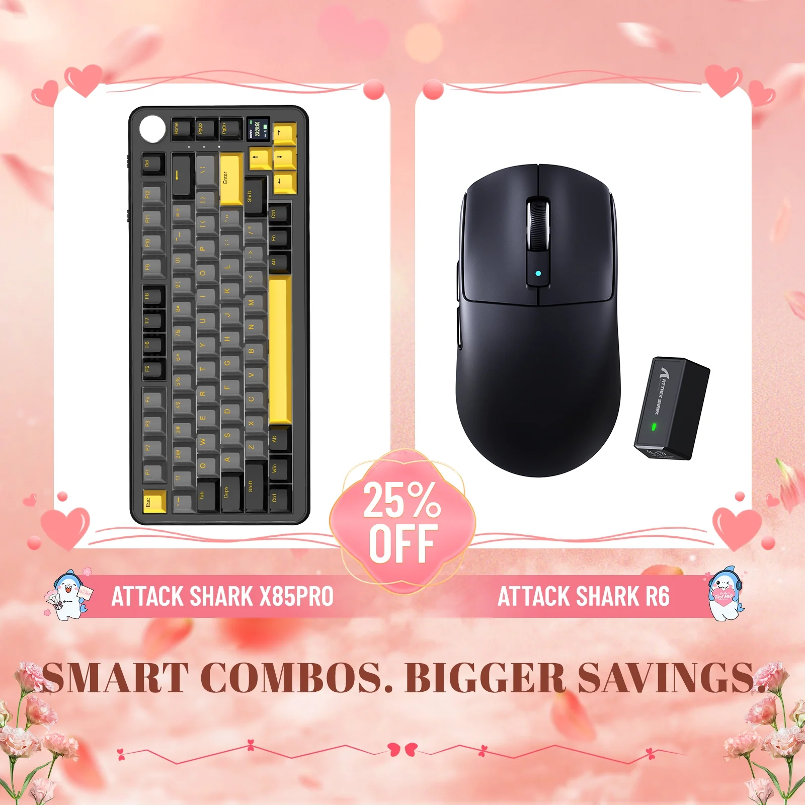 ATTACK SHARK X85PRO Tri-mode Gasket Mechanical Keyboard + R6 Wireless Gaming Mouse Bundle - Image 10