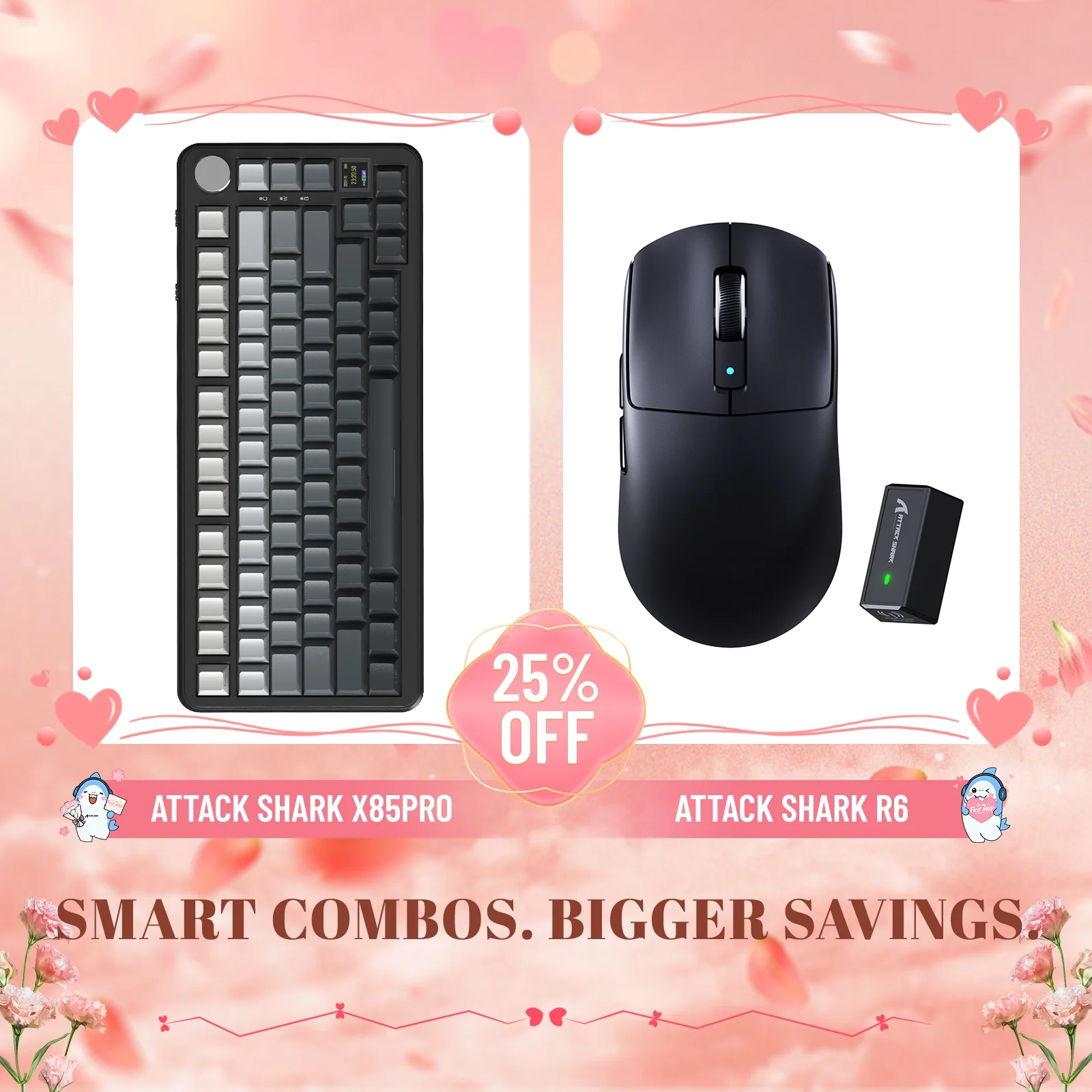 ATTACK SHARK X85PRO Tri-mode Gasket Mechanical Keyboard + R6 Wireless Gaming Mouse Bundle - Image 4