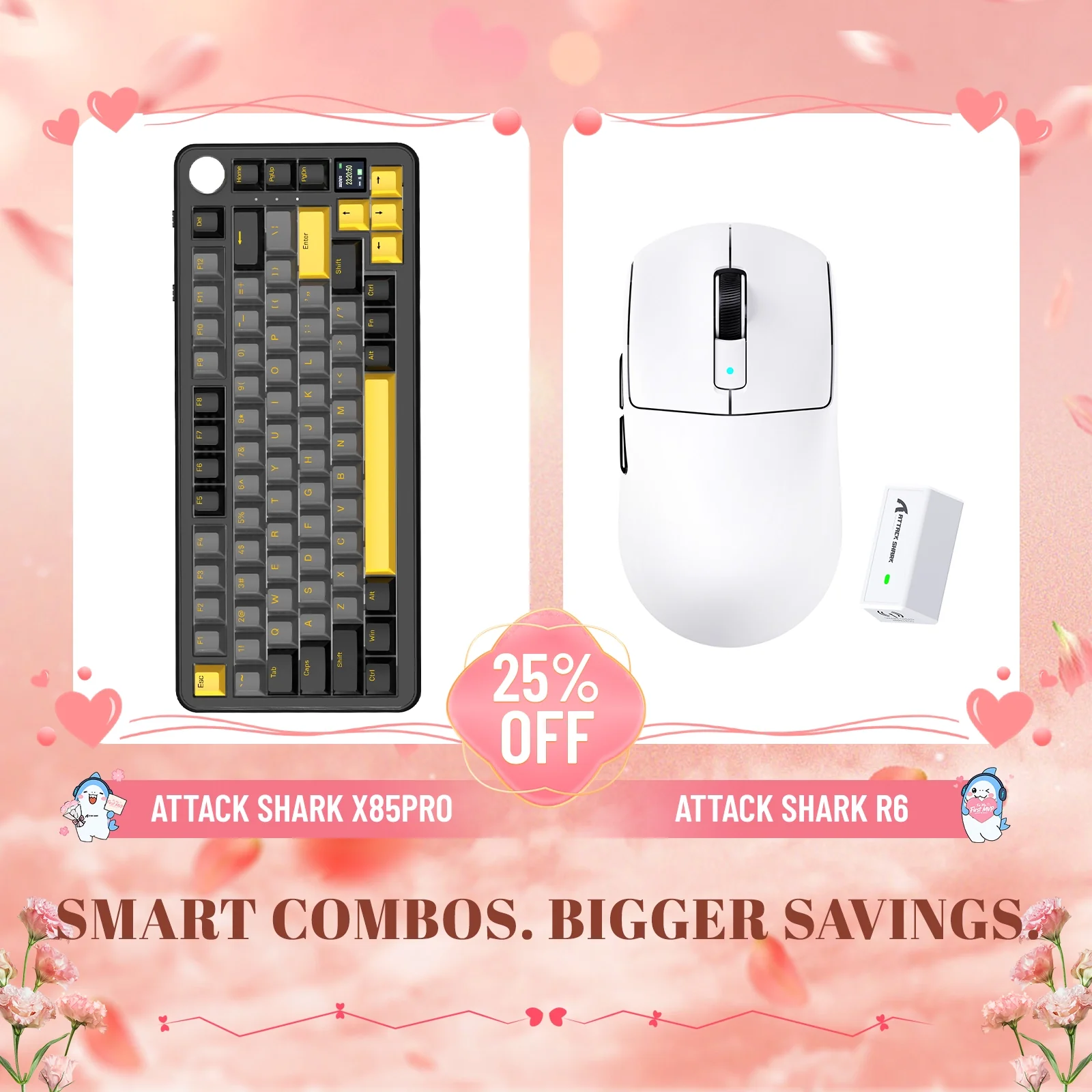 ATTACK SHARK X85PRO Tri-mode Gasket Mechanical Keyboard + R6 Wireless Gaming Mouse Bundle - Image 9