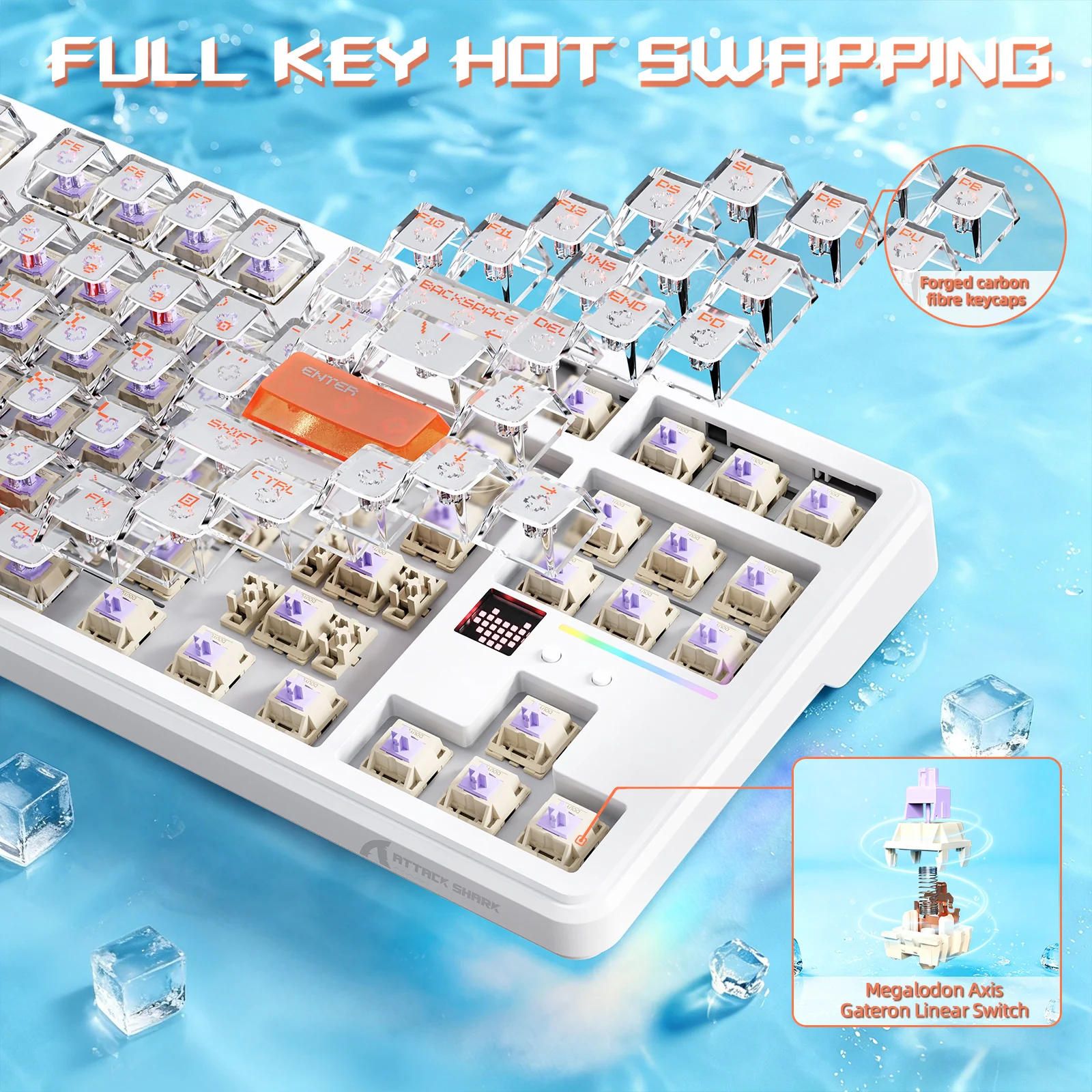 ATTACK SHARK X87 ULTRA Wireless Gaming Keyboard with 8KHz Receiver and RGB Coiled Cable - Image 17