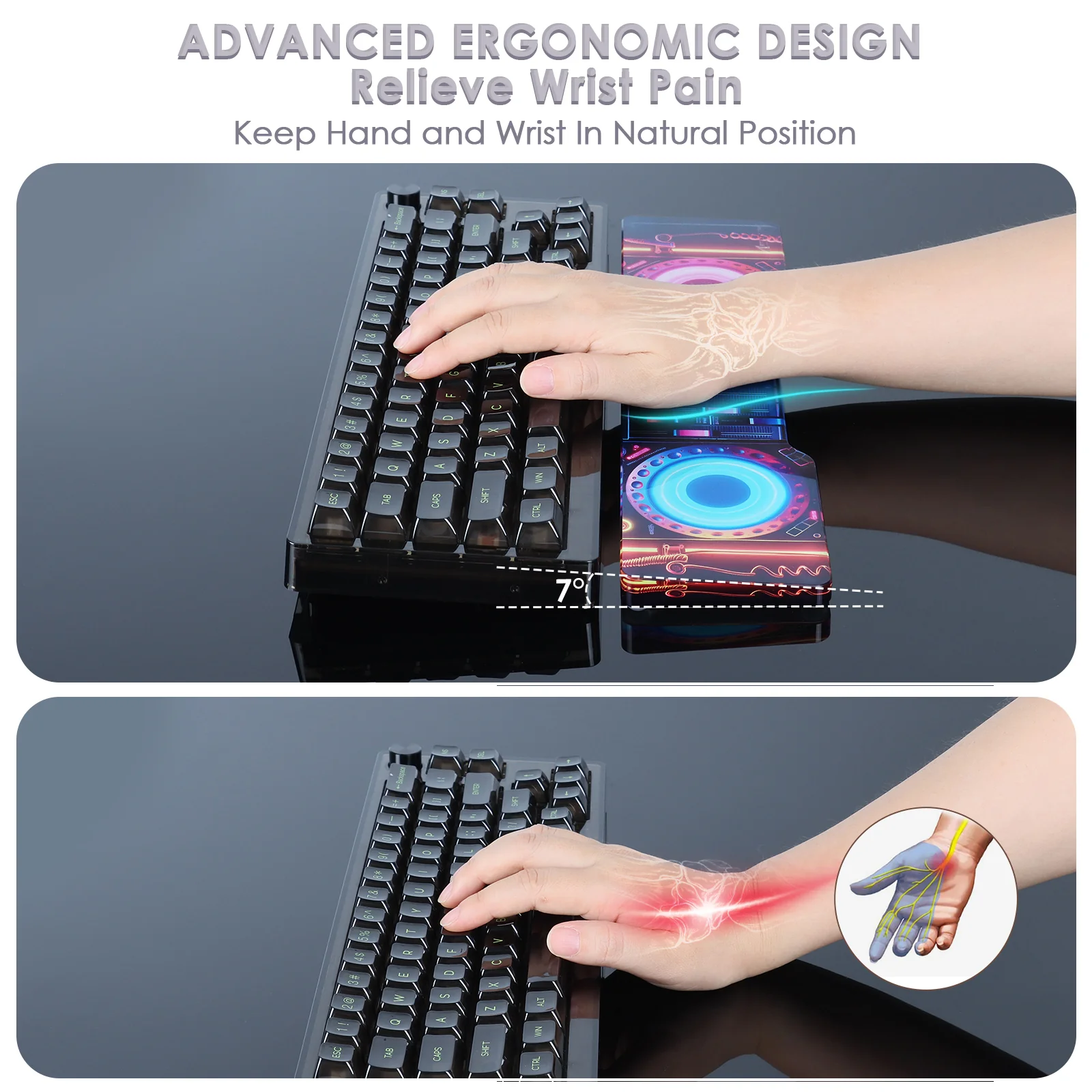 ATTACK SHARK Acrylic Wrist Rest with Pattern - Image 17