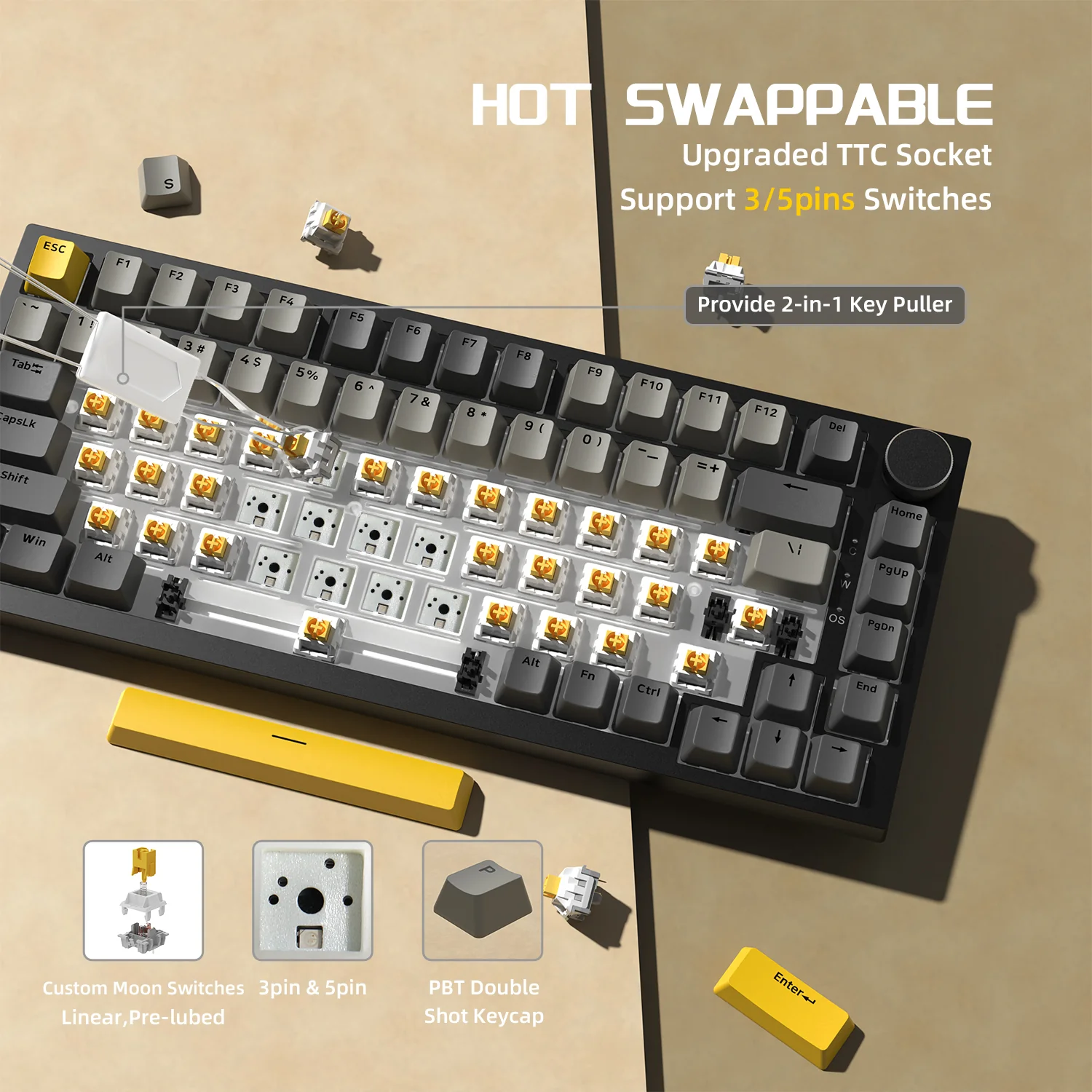 ATTACK SHARK x AJAZZ AK820 Wired Mechanical keyboard - Image 5