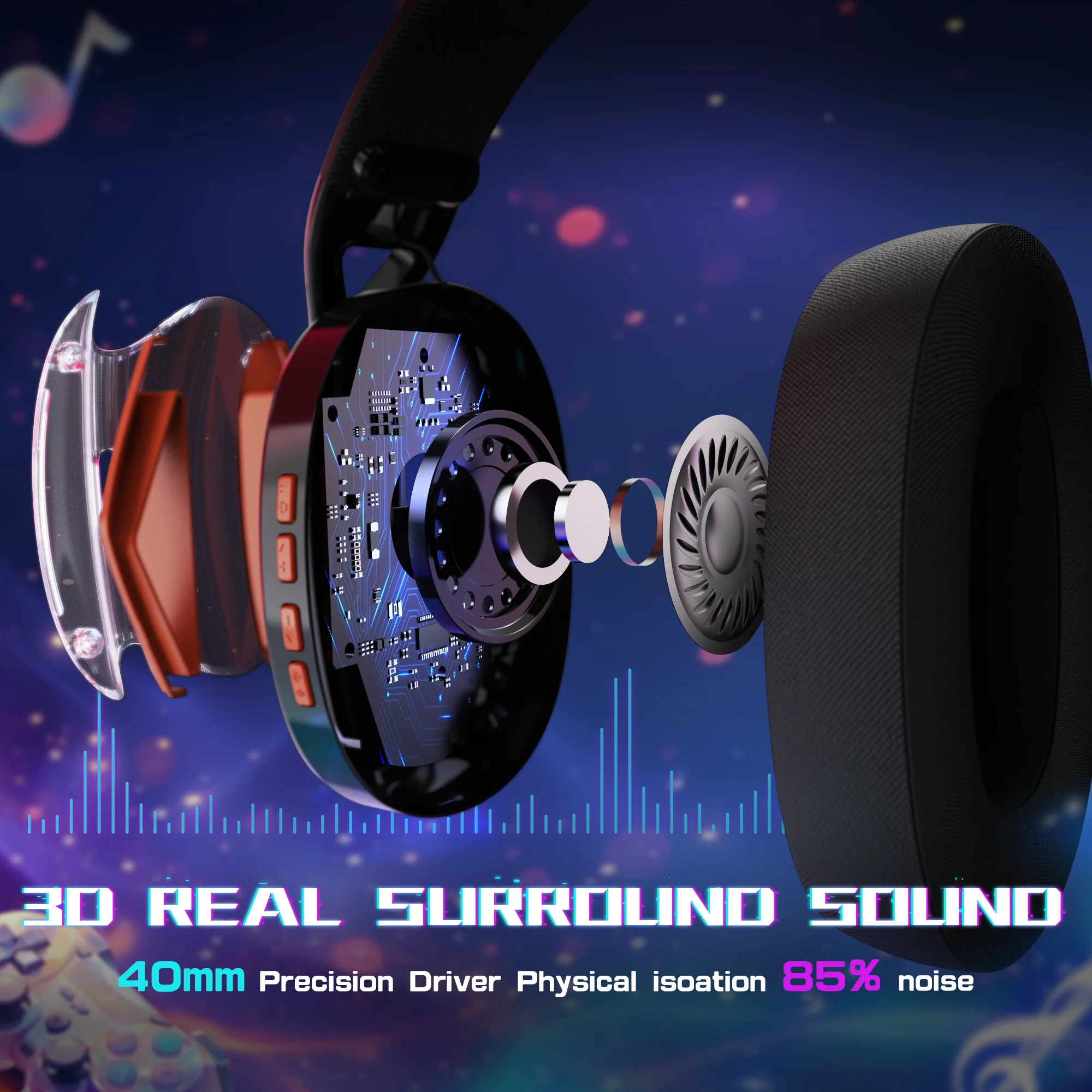 ATTACK SHARK L60 Ultra-Light Tri-Mode Gaming Headset - Image 7