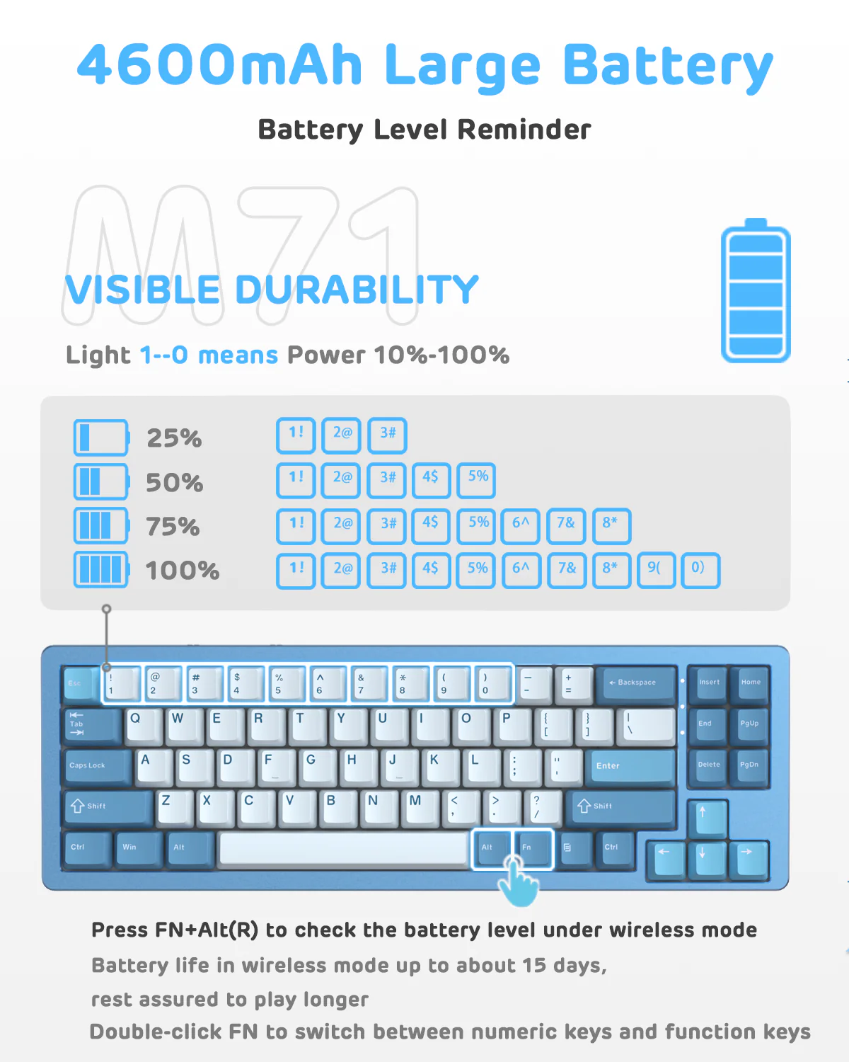 ATTACK SHARK x XINMENG M71 Knob CNC Aluminum Wireless Mechanical Keyboard - Image 14