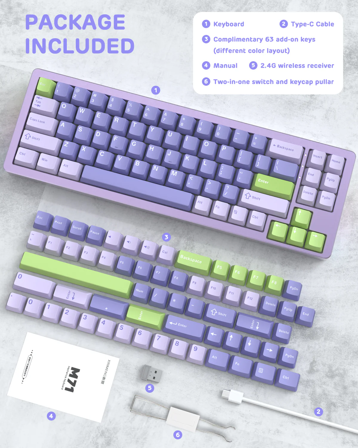 ATTACK SHARK x XINMENG M71 Knob CNC Aluminum Wireless Mechanical Keyboard - Image 27