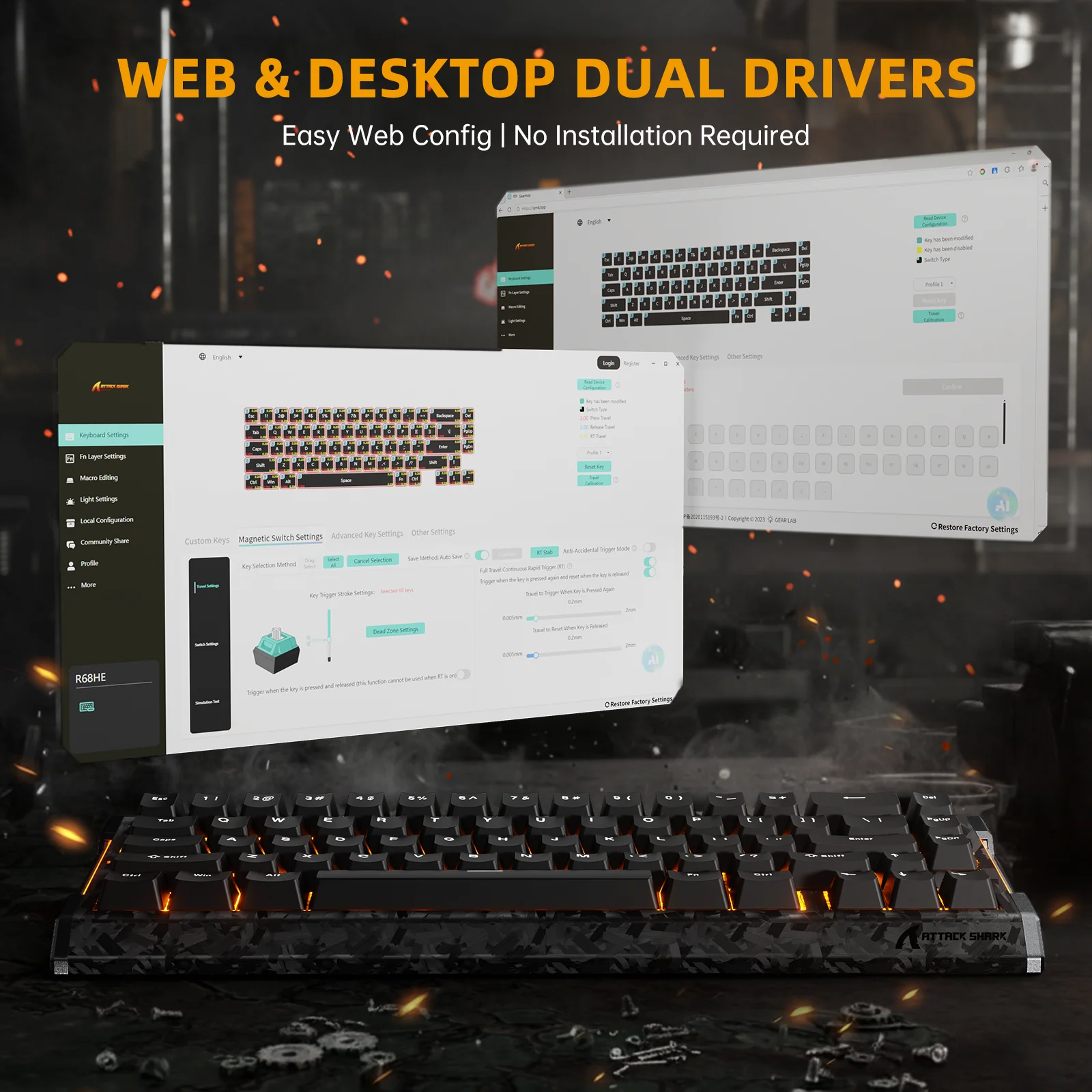 ATTACK SHARK R68 HE & R11 ULTRA Carbon Fiber Gaming Bundle - Image 17