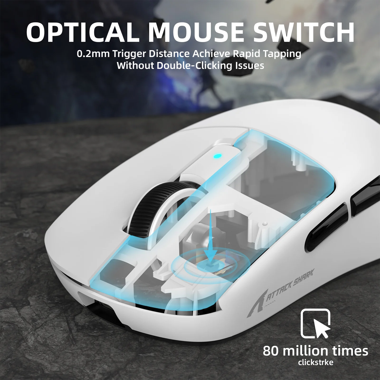 ATTACK SHARK R6 LIGHTSPEED Wireless Gaming Mouse with C06 Mouse Coiled Cable - Image 13