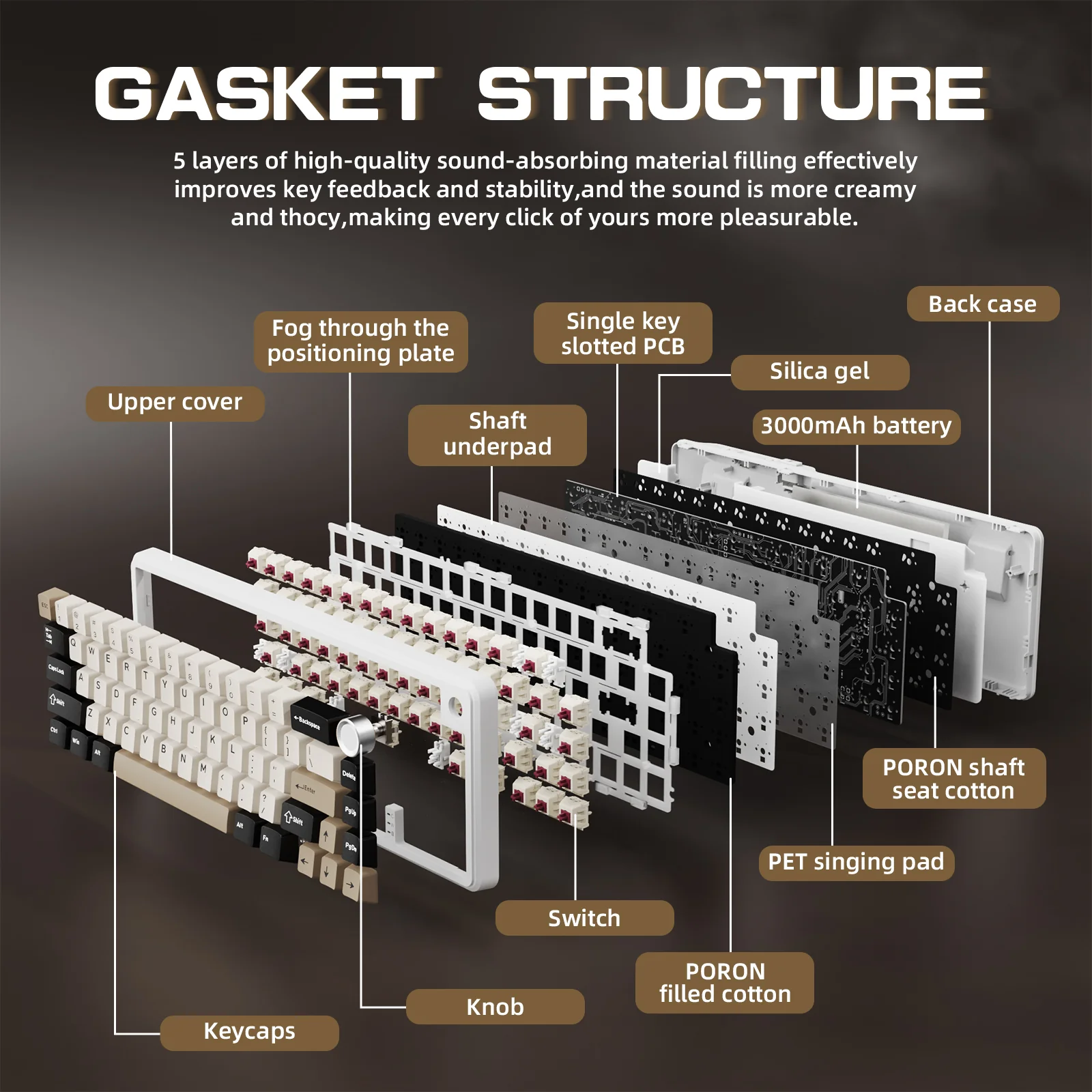 ATTACK SHARK X66 Wireless Mechanical Keyboard with 8K Coiled Cable - Image 26