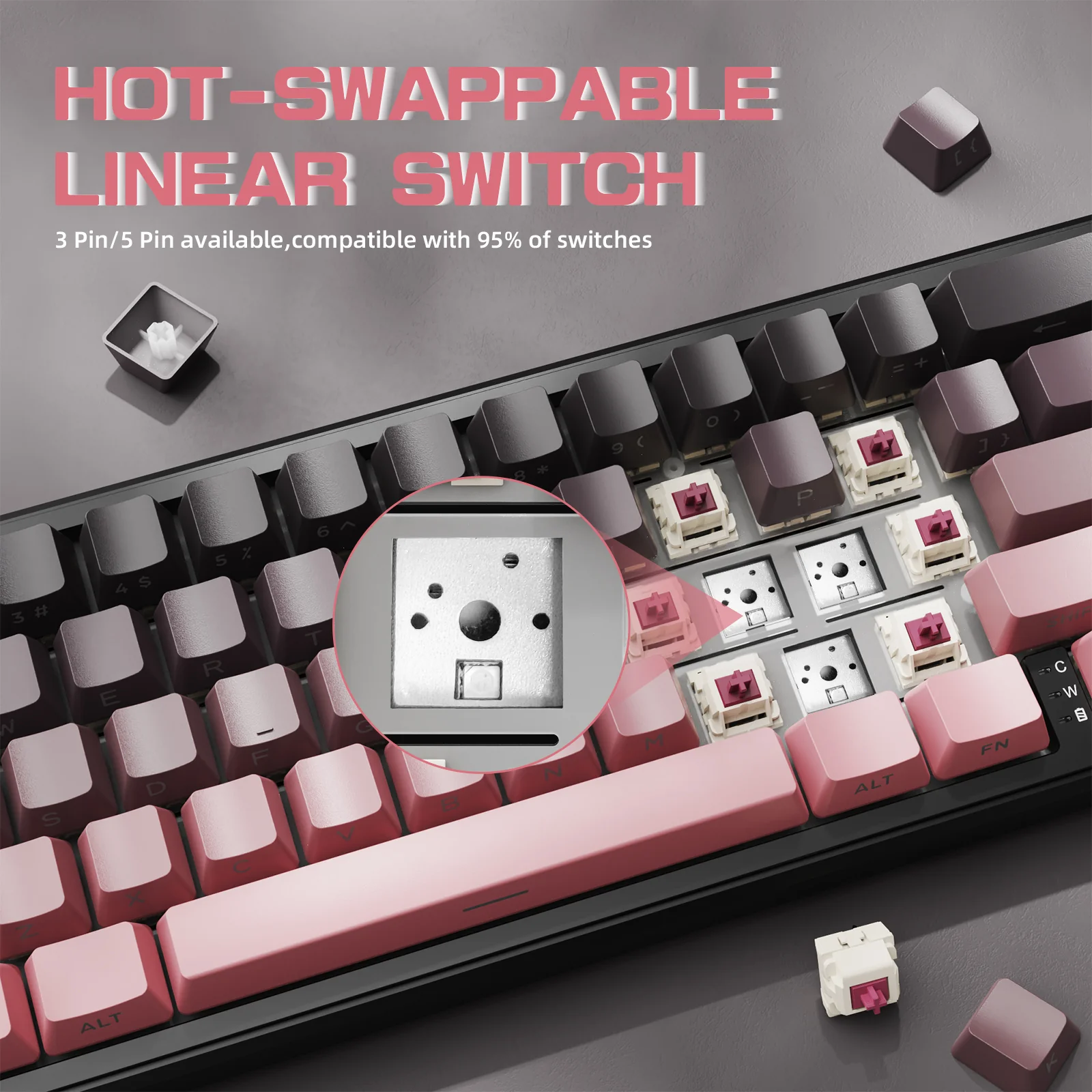 ATTACK SHARK X66 Wireless Mechanical Keyboard with 8K Coiled Cable - Image 31