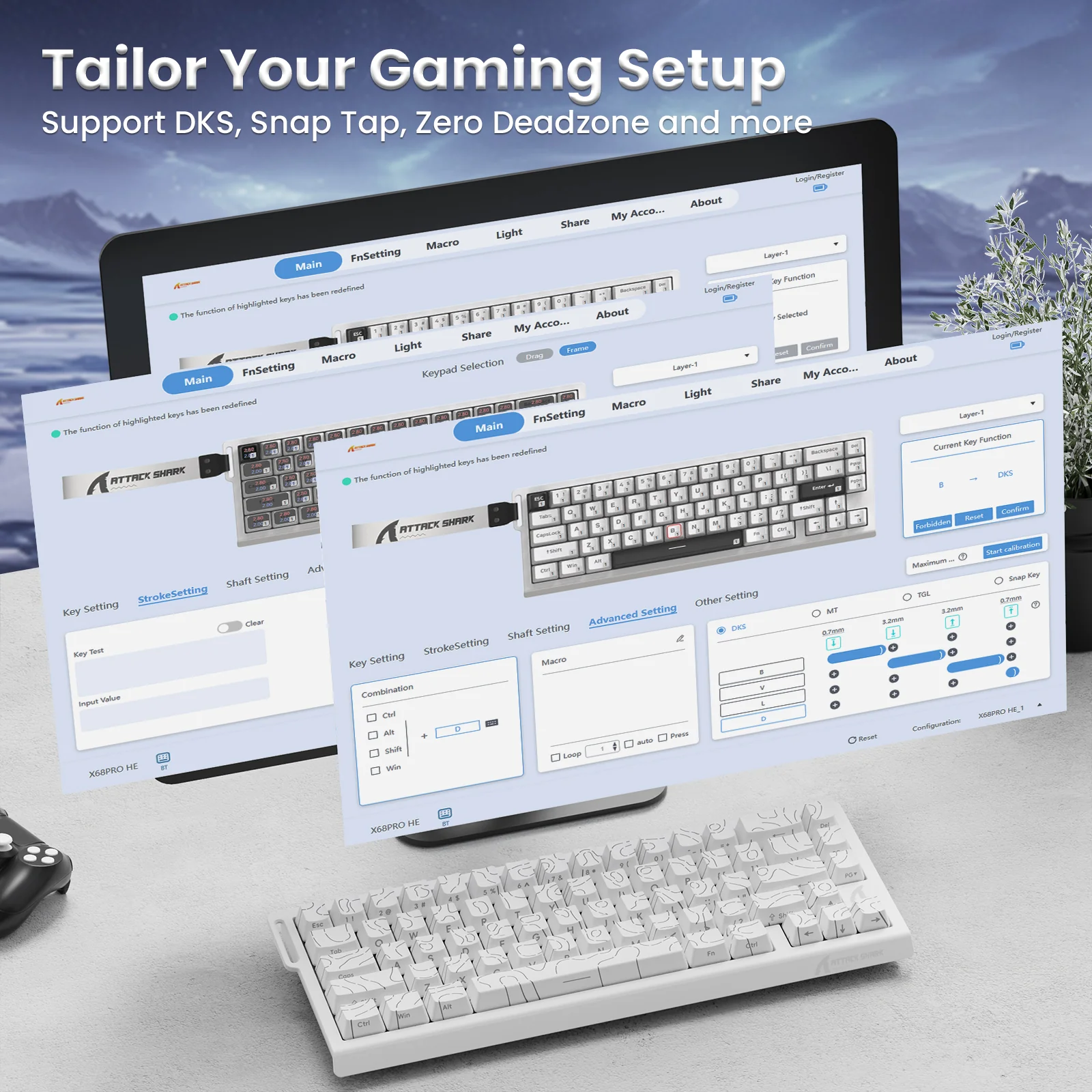 ATTACK SHARK X68PRO HE Wireless Rapid Trigger Keyboard With Coiled Cable - Image 17
