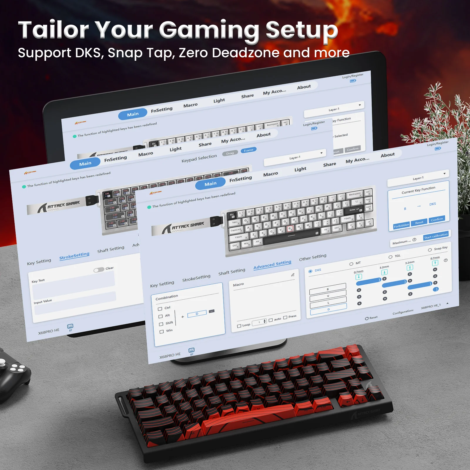 ATTACK SHARK X68PRO HE Wireless Rapid Trigger Keyboard With Coiled Cable - Image 35