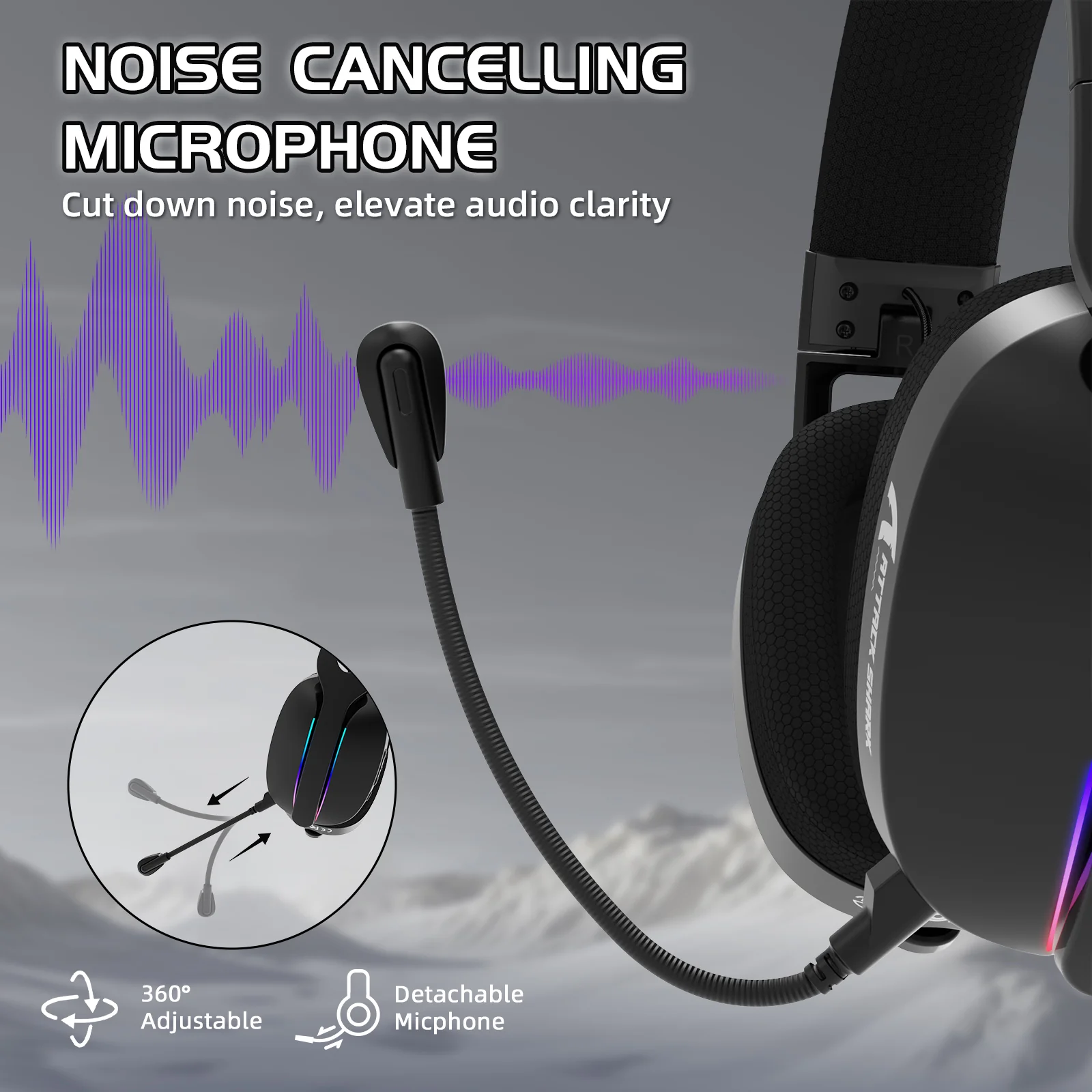 ATTACK SHARK L90 Foldable RGB Ultra-Light Tri-Mode Gaming Headset - Image 6