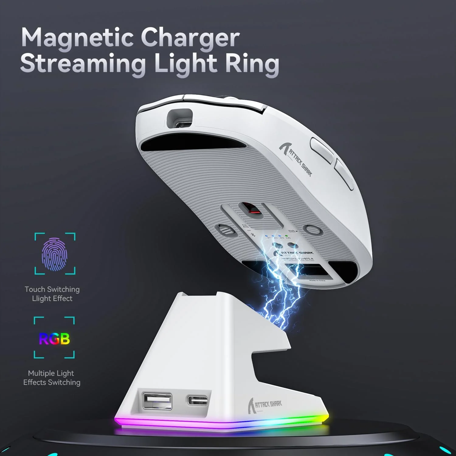 ATTACK SHARK X6 Three Modes Gaming Mouse With Charging Dock - Image 4